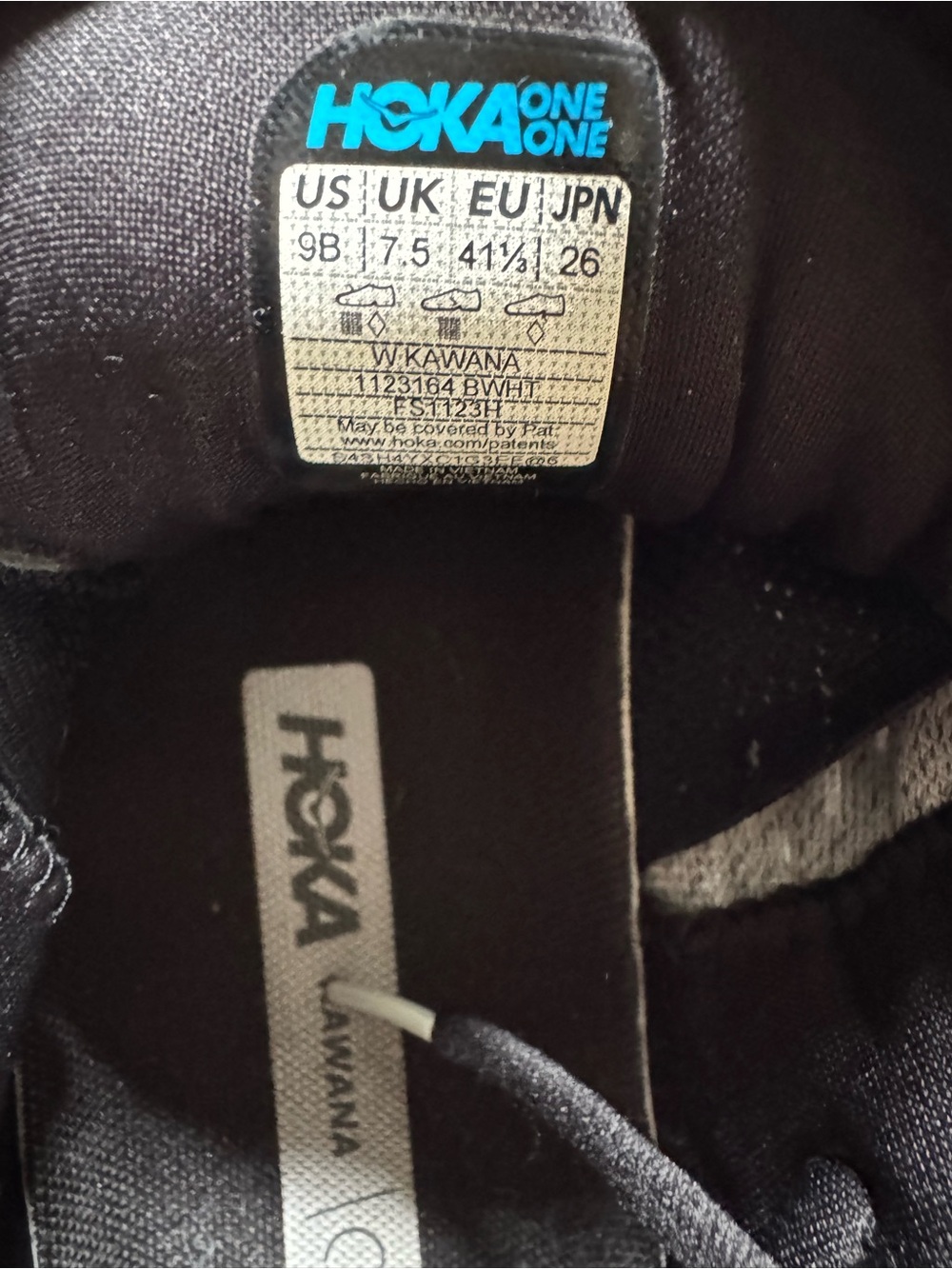 Hoka One One KawanaREFLECTIVE Womens Size 9 Running Shoes Sneakers Black/White - Picture 6 of 6